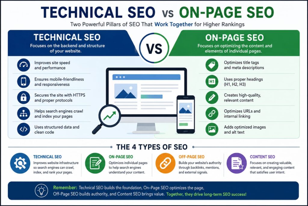 Technical SEO vs On Page SEO