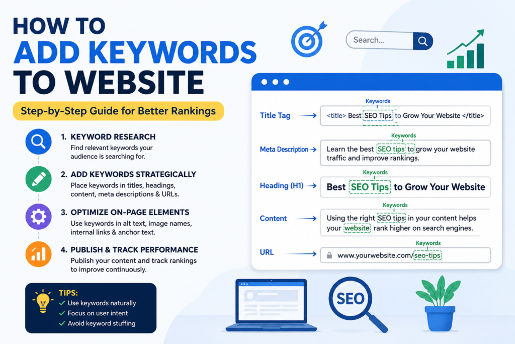 how to add keywords to website
